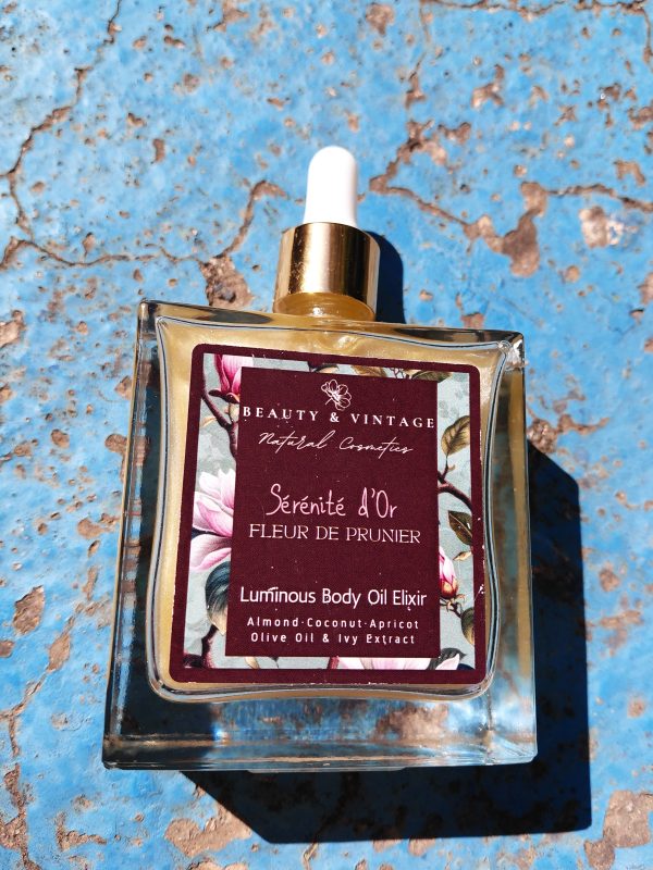 Sérénité d’Or – FLEUR DE PRUNIER Luminous Body Oil 100ml - Image 2