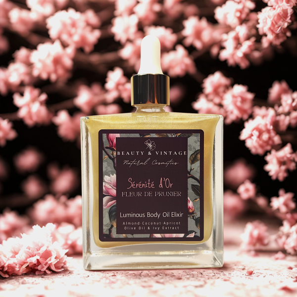 Sérénité d’Or – FLEUR DE PRUNIER Luminous Body Oil 100ml - Image 2